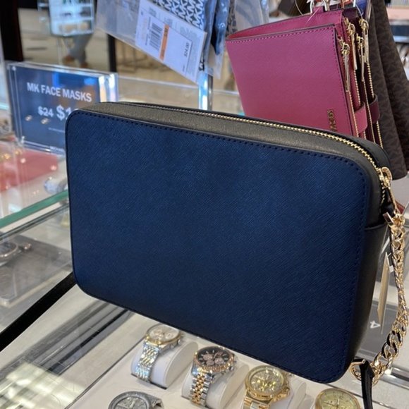 Michael Kors Jet Set Item Large East West Zip Crossbody Leather Black - Picture 9 of 16